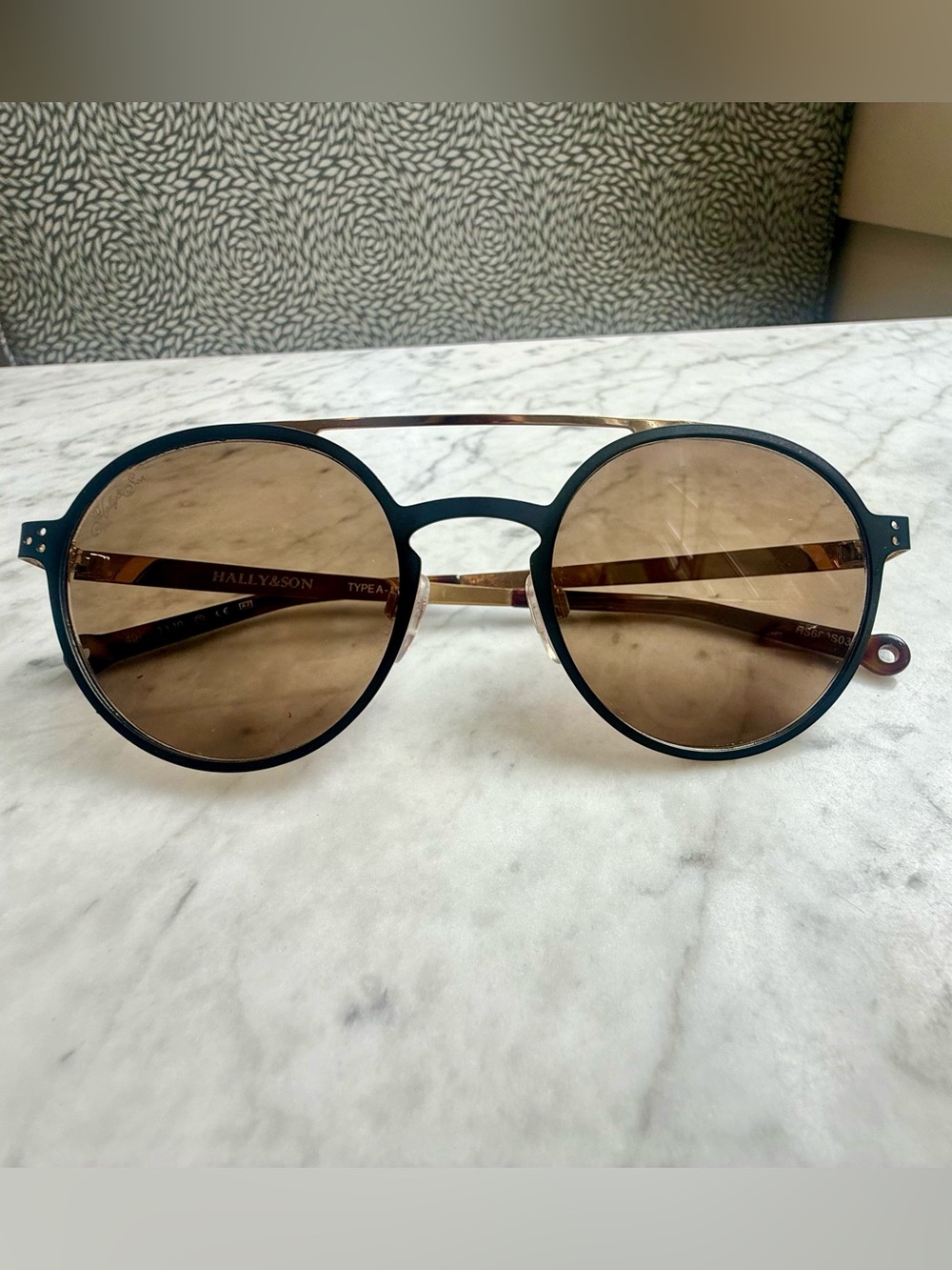 Hally & Son Italian Designer Round Double Bridge Sunglasses Type A MMXVIII